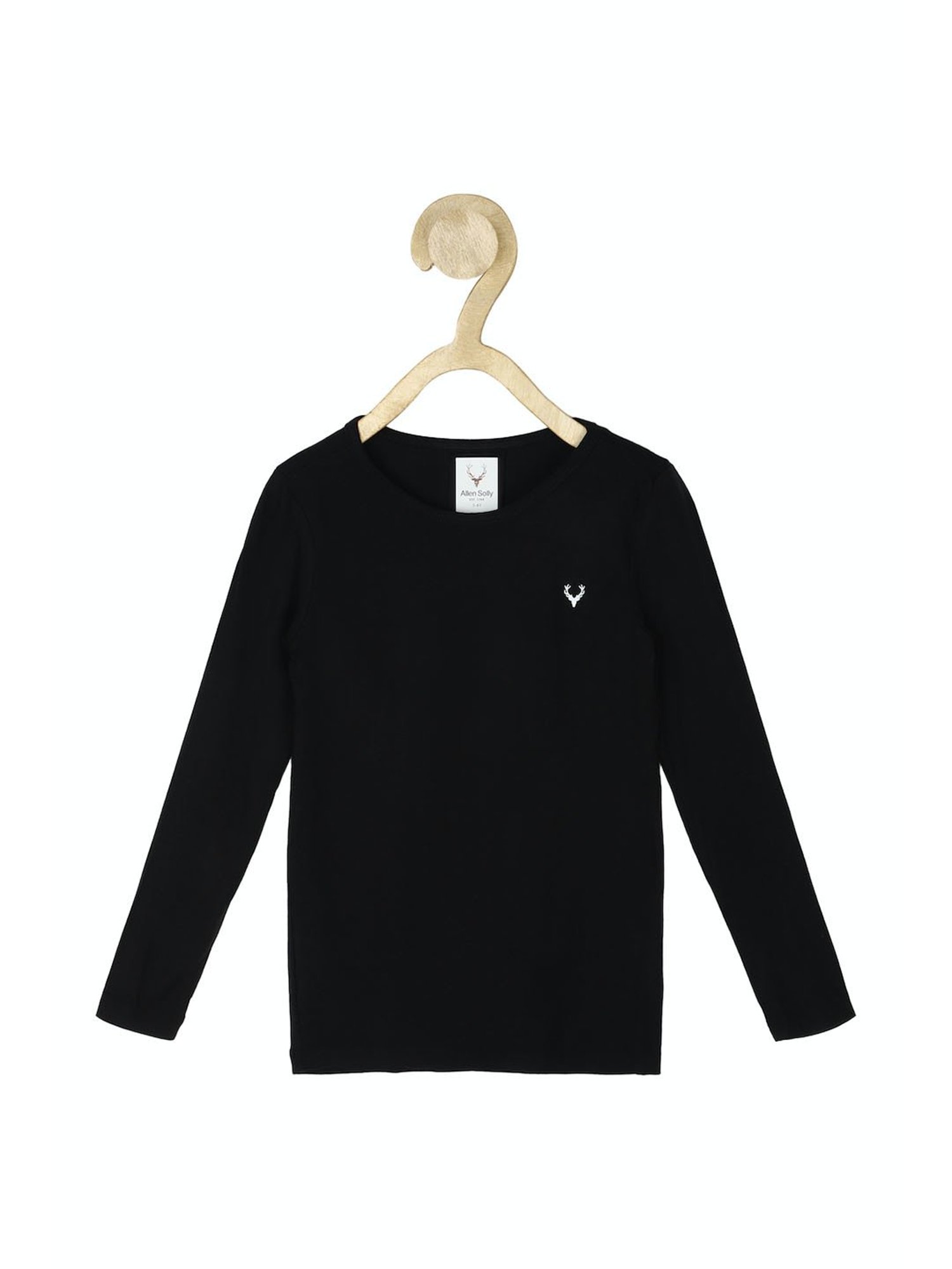 Allen Solly Junior Black Solid T-Shirt