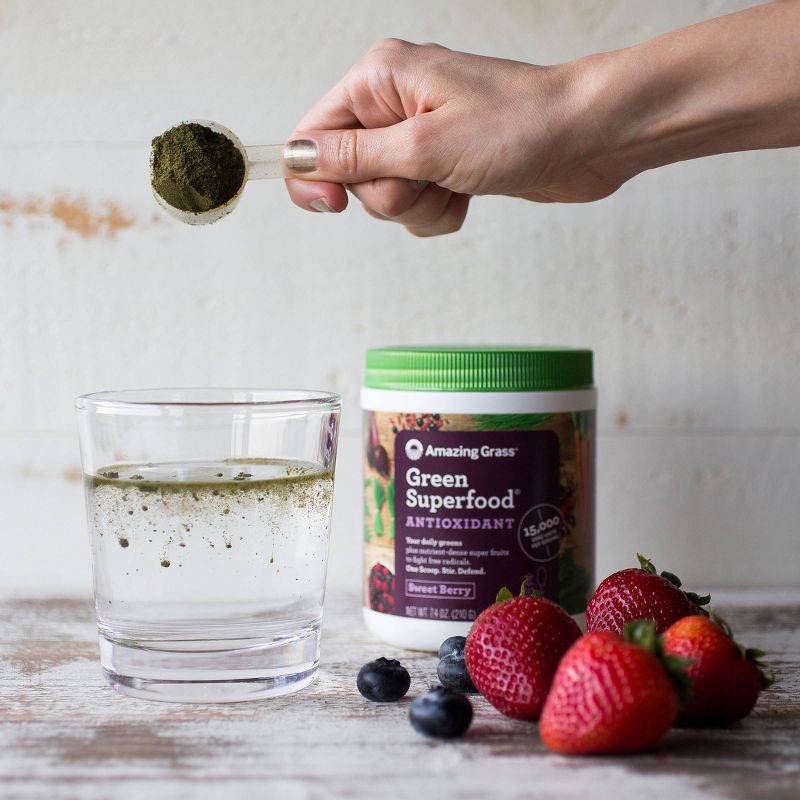 Amazing Grass Green Superfood Antioxidant Vegan Dietary Supplement Powder - Sweet Berry - 7.4oz