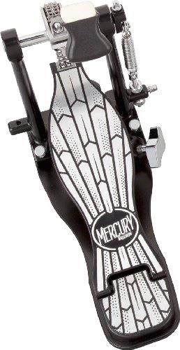 ddrum msbp mercury single bass drum pedal, black and chrome