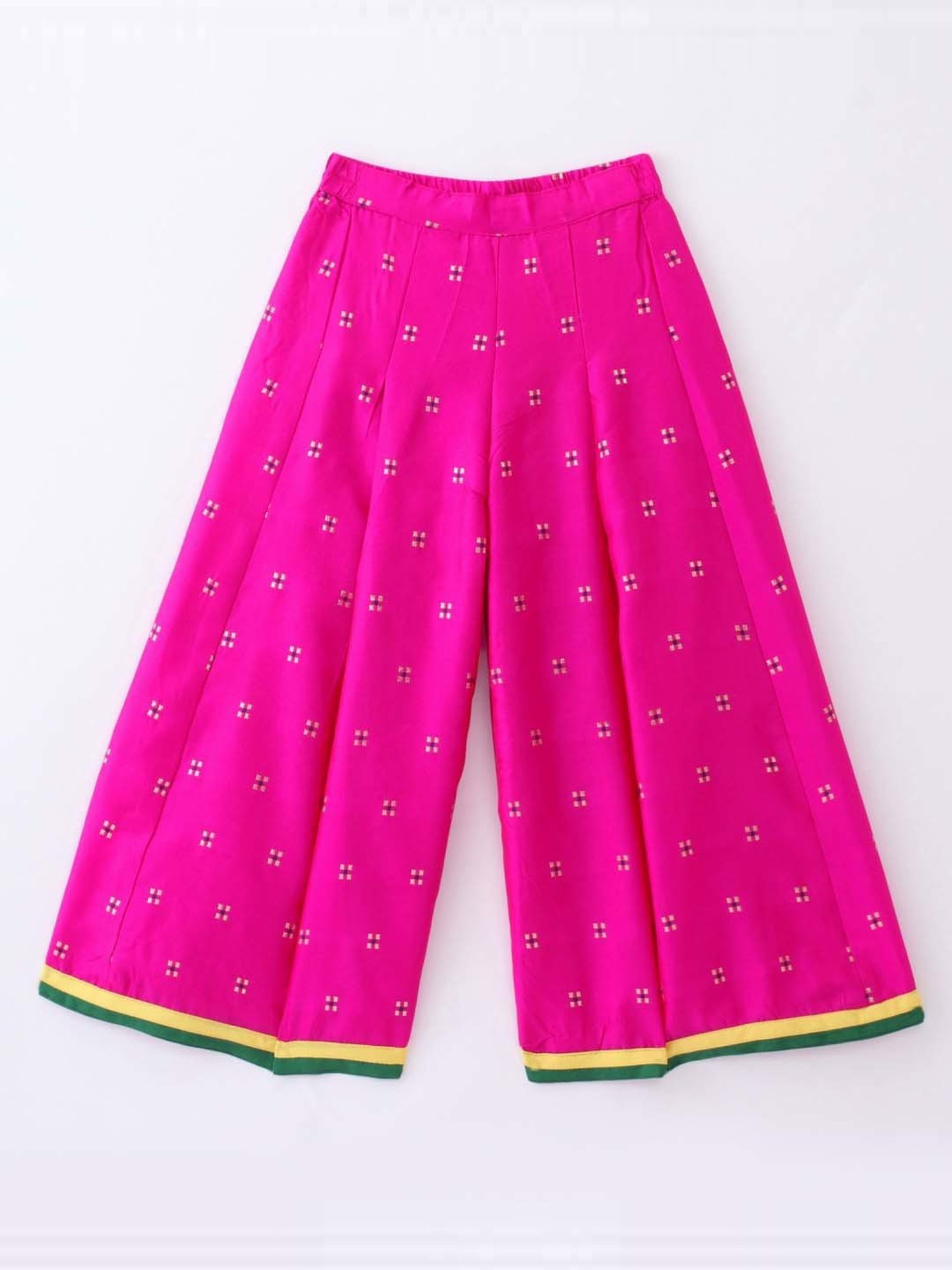 TWISHA Kids Off-White & Pink Embroidered Top Set