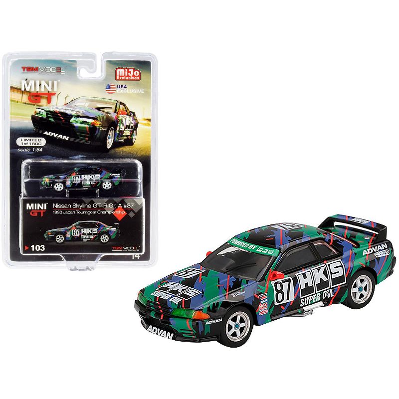 Nissan Skyline GT-R (R32) Gr. A RHD #87 "HKS" Japan Touring Car Chammp. 1993 Ltd Ed 1800 pcs 1/64 Diecast True Scale Miniatures