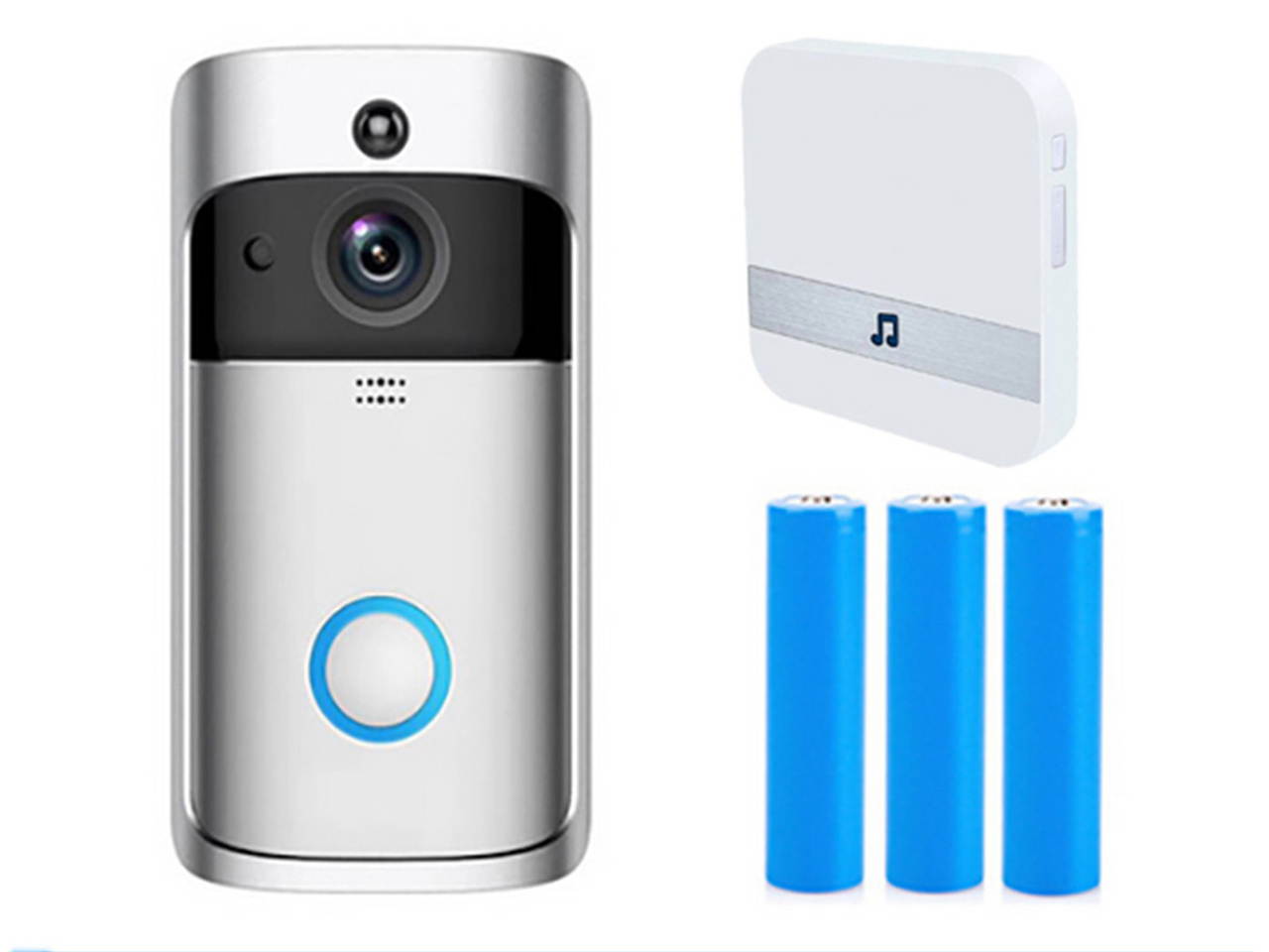 Wireless Video Doorbell, Waterproof WiFi Doorbell Security Camera with Chime, Cloud Storage, Two-Way Talk, PIR Motion Detection, Night Vision 1280&times;720P