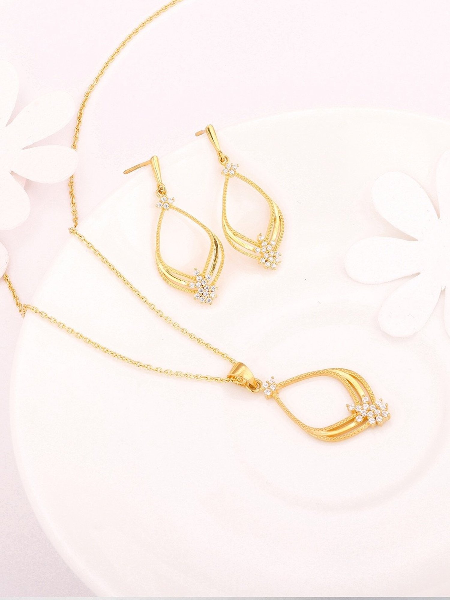 GIVA 92.5 Sterling Silver Princess Necklace & Earring Set for Women