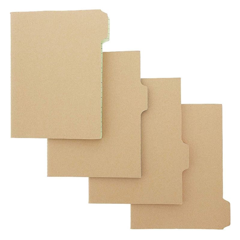 4 Packs Kraft Tabbed Notebooks Notepads Note Book Pad College Ruled School, 8.1 x 6.45 inches