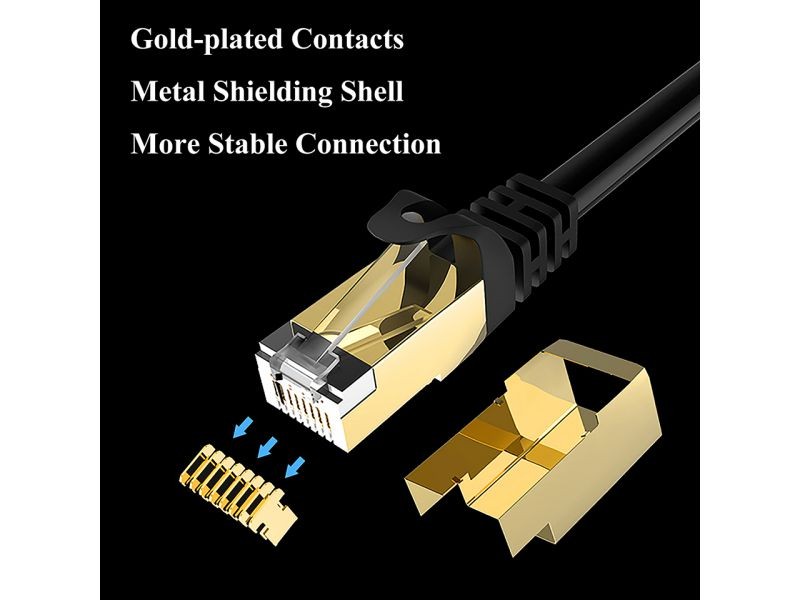 Cat 7 Ethernet Cable 100 ft LAN Cable Internet Network Cord for PS4, Xbox, Router, Modem, Gaming, White Flat Shielded 10 Gigabit RJ45 High Speed Computer Patch Wire.