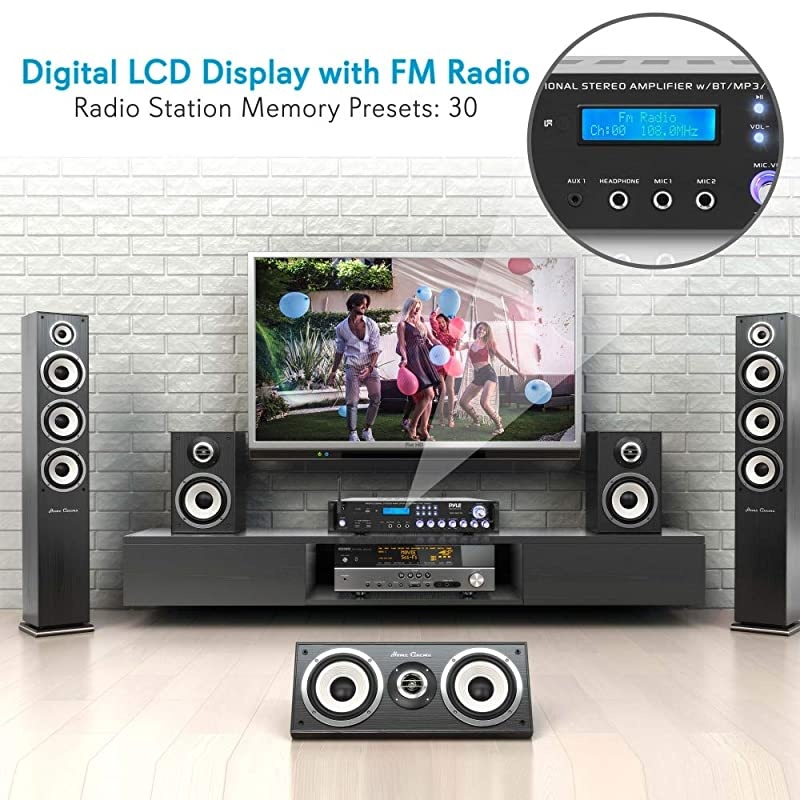 Bluetooth Hybrid Amplifier Receiver - Home Theater Pre-Amplifier with Wireless Streaming Ability, MP3/USB/SD/AUX/FM Radio (3000 Watt)