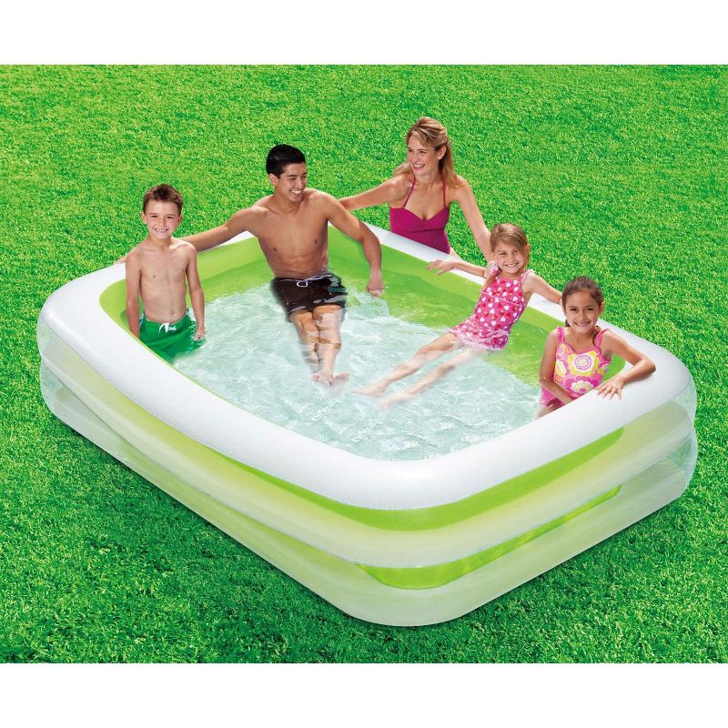 Summer Waves KB0192000156 9ft x 6ft x 18in Deluxe Inflatable Backyard Childrens Kids Toddler Family Kiddie Swimming Splash Pool, Green
