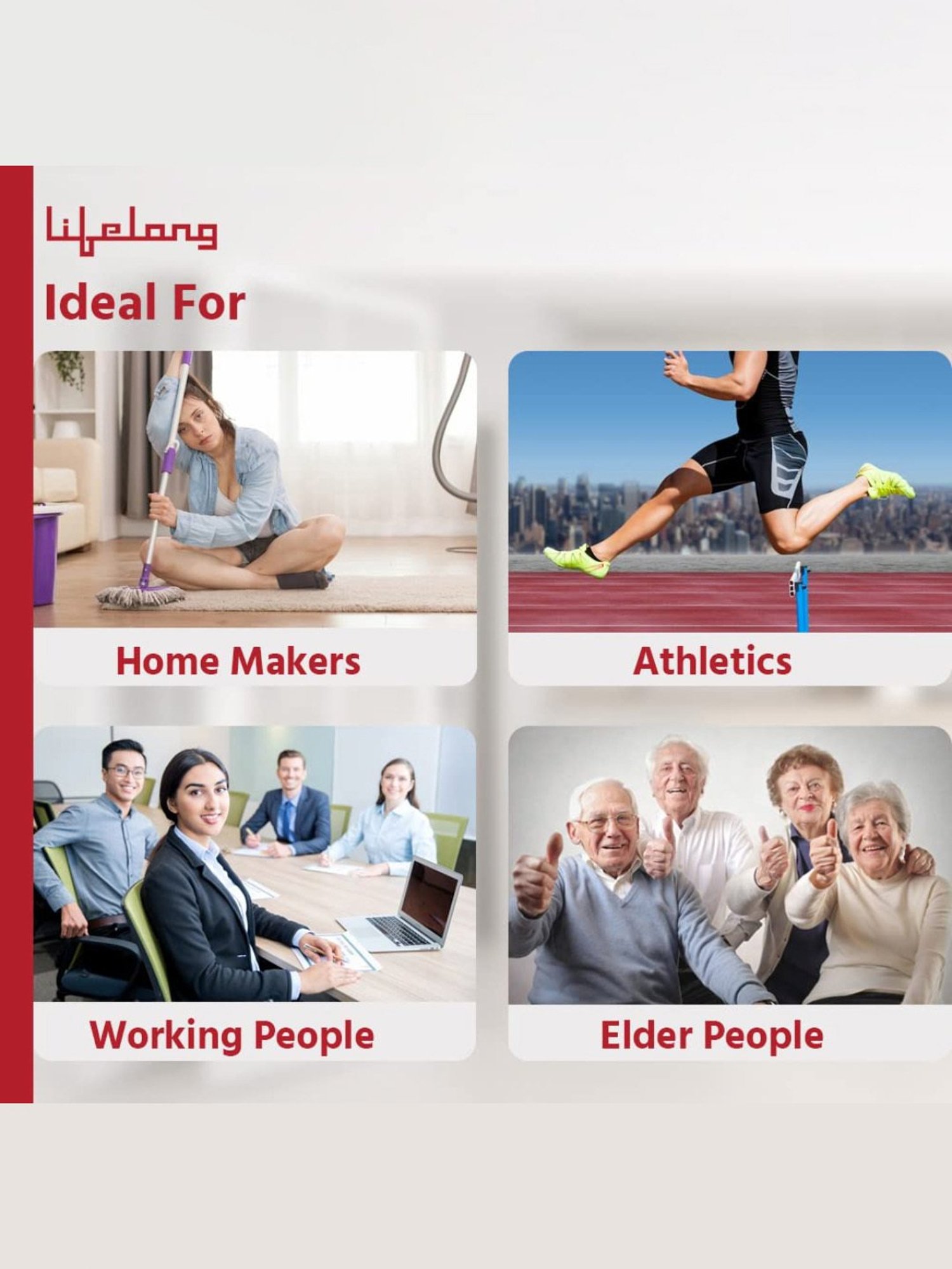 Lifelong LLM504 Rechargeable Air Pressure Massager for Calves with Heat and Vibration (Black)