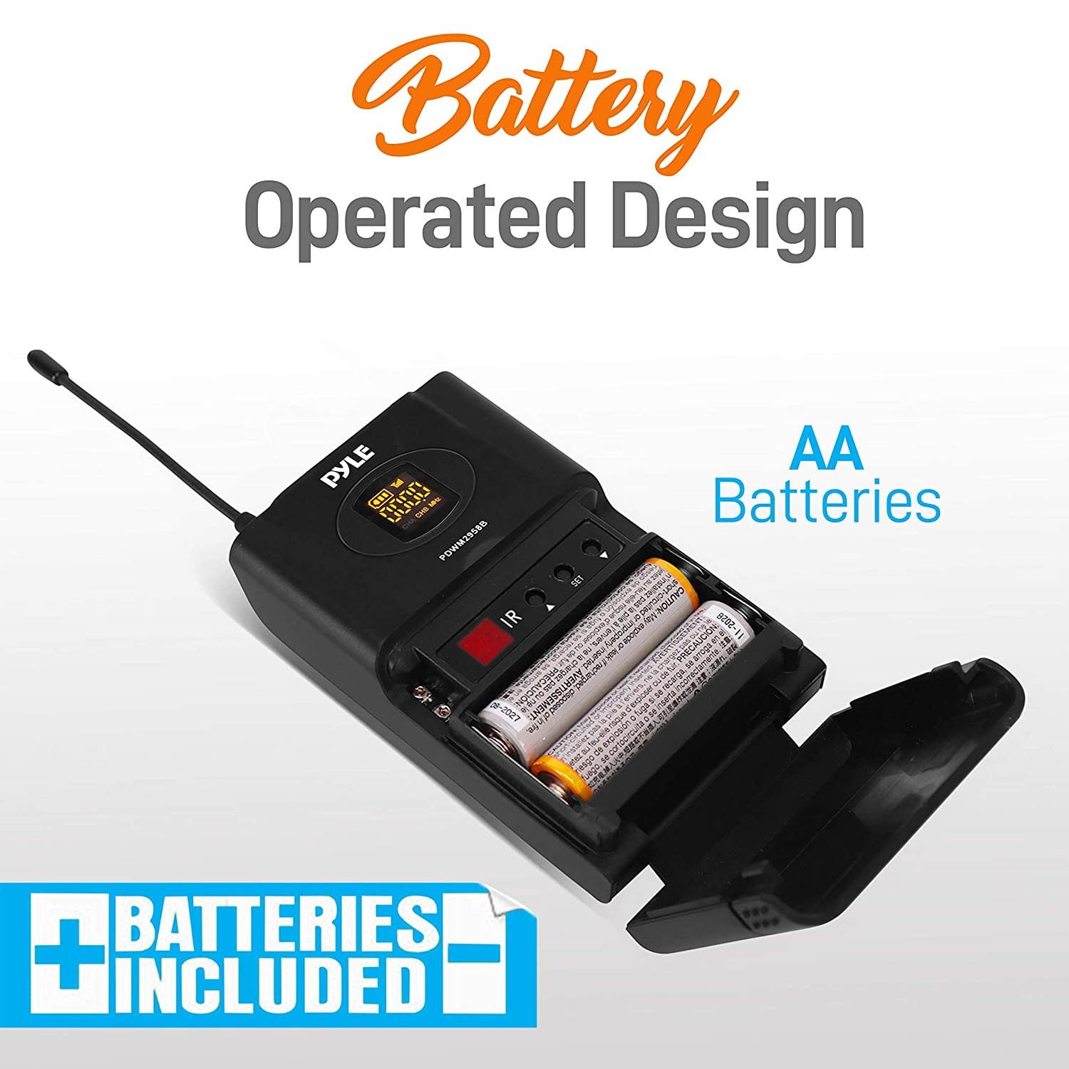 Pyle Compact Portable Dual Channel Wireless Microphone System Kit (2 Pack)