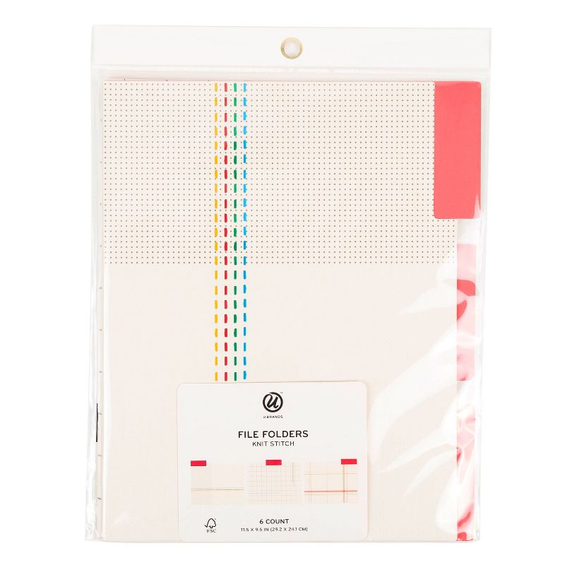 U Brands 6ct Knit Stitch File Folders