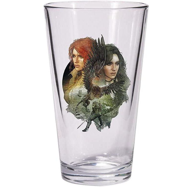 Dark Horse Comics The Witcher 3 Wild Hunt 2-Piece Pint Glass Set | Geralt & Triss w/ Yennefer