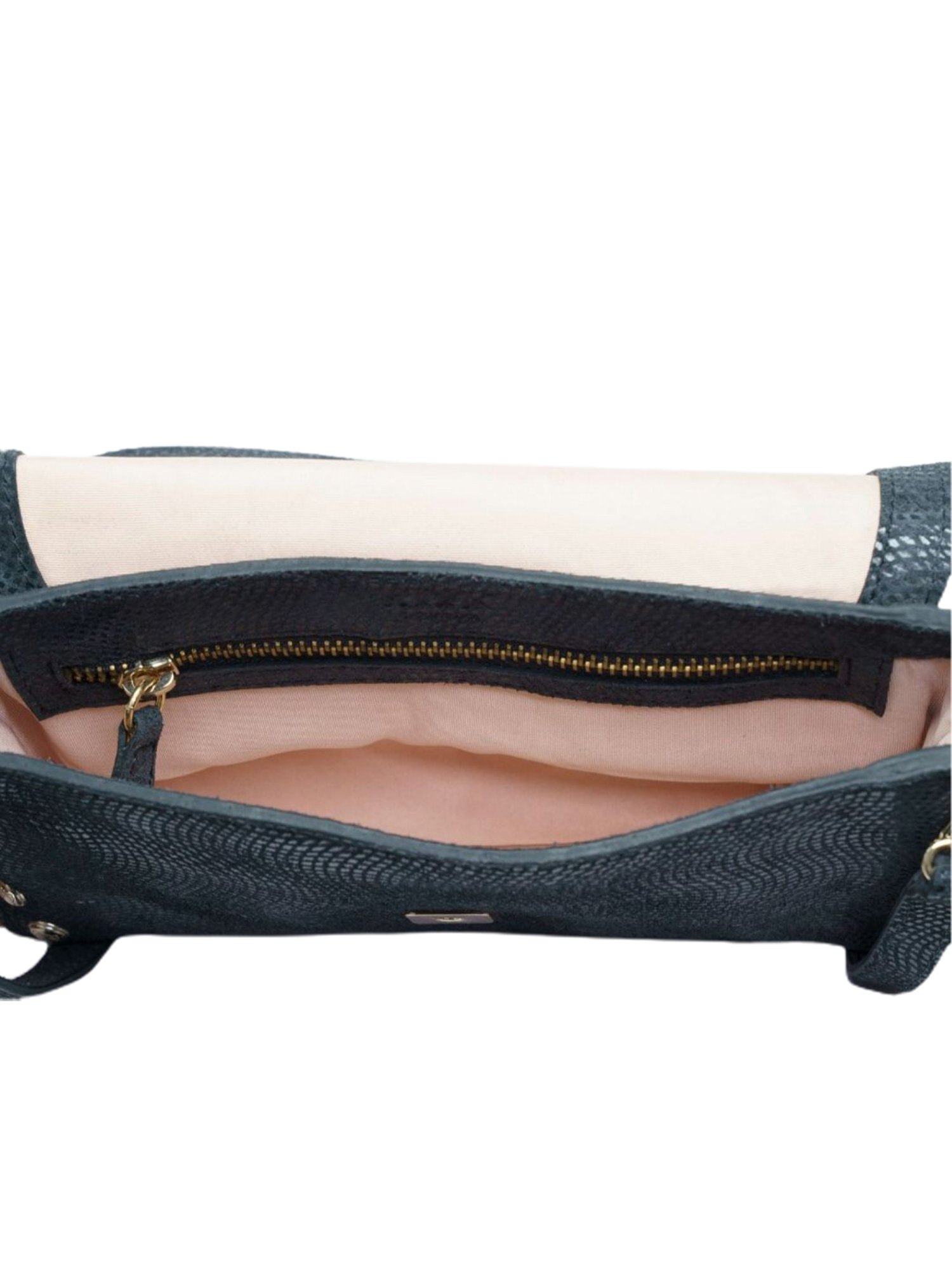 RI2K London Black Leather Small Textured Cross Body Bag