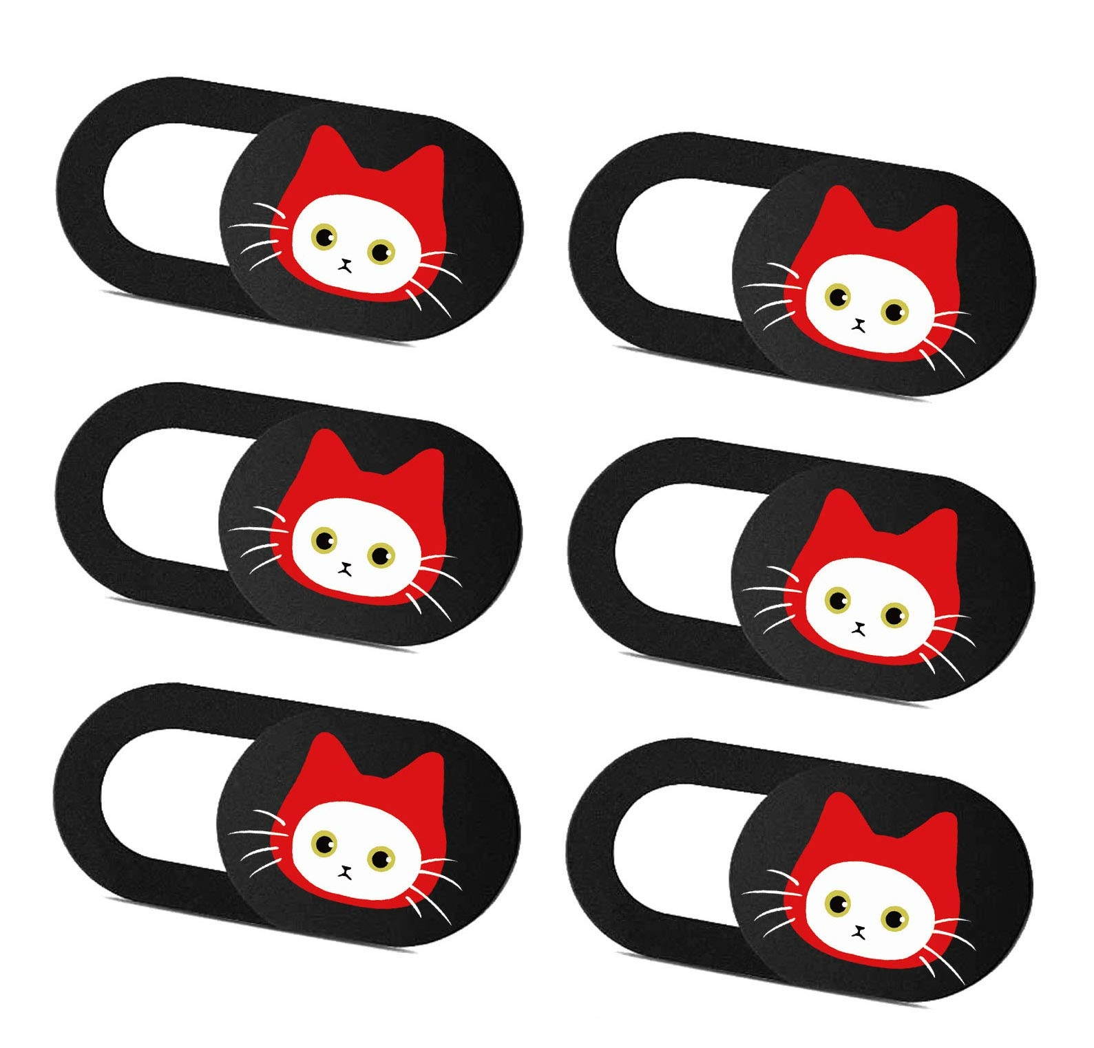 Webcam Cover Slide Ultra Thin - Cute Cat Web Camera Cover fits Laptop,Tablet,MacBook Pro,Mac Mini, Computer, Smartphone,Protect Your Privacy and Security,Strong Adhesive