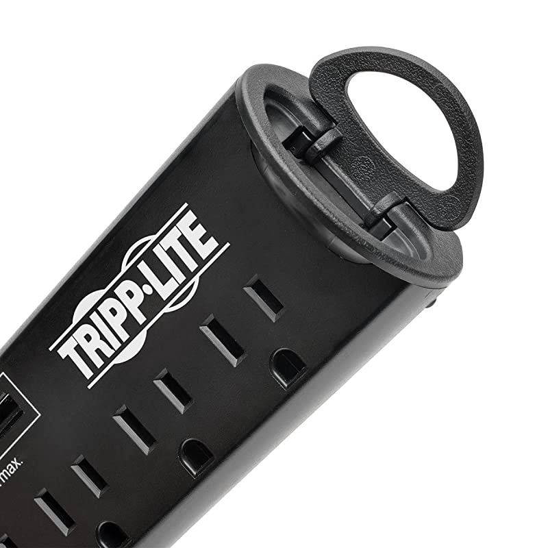 4 Outlet Desktop Surge Protector Power Strip for Grommet Installation 2 USB Charging Ports 10ft Cord TLP410DMUSB