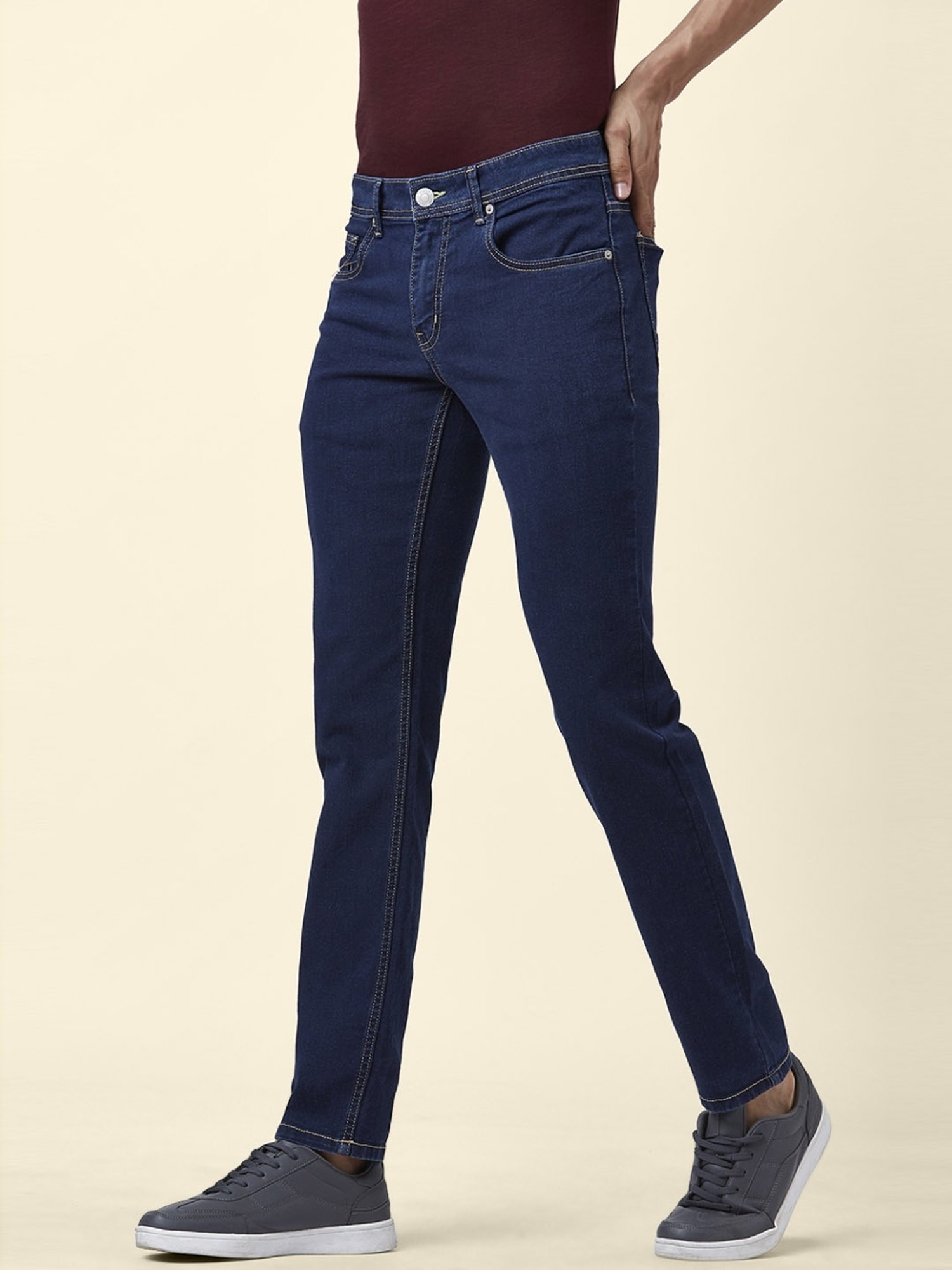 American Eagle Blue Cotton Regular Fit Jeans