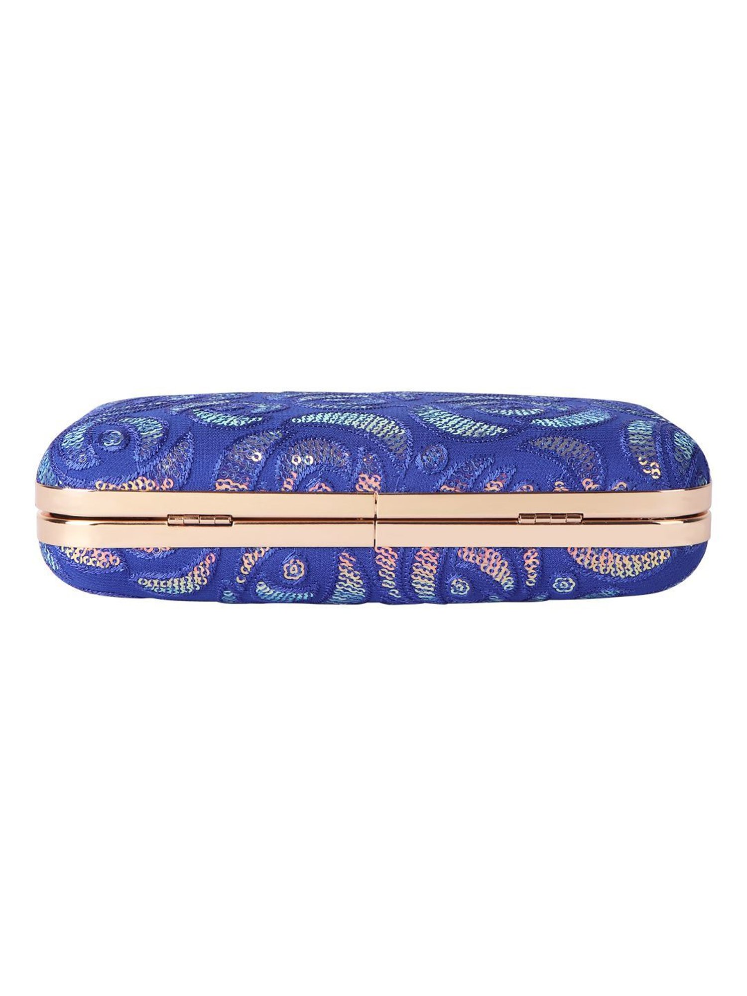 Horra Blue Embellished Clutch