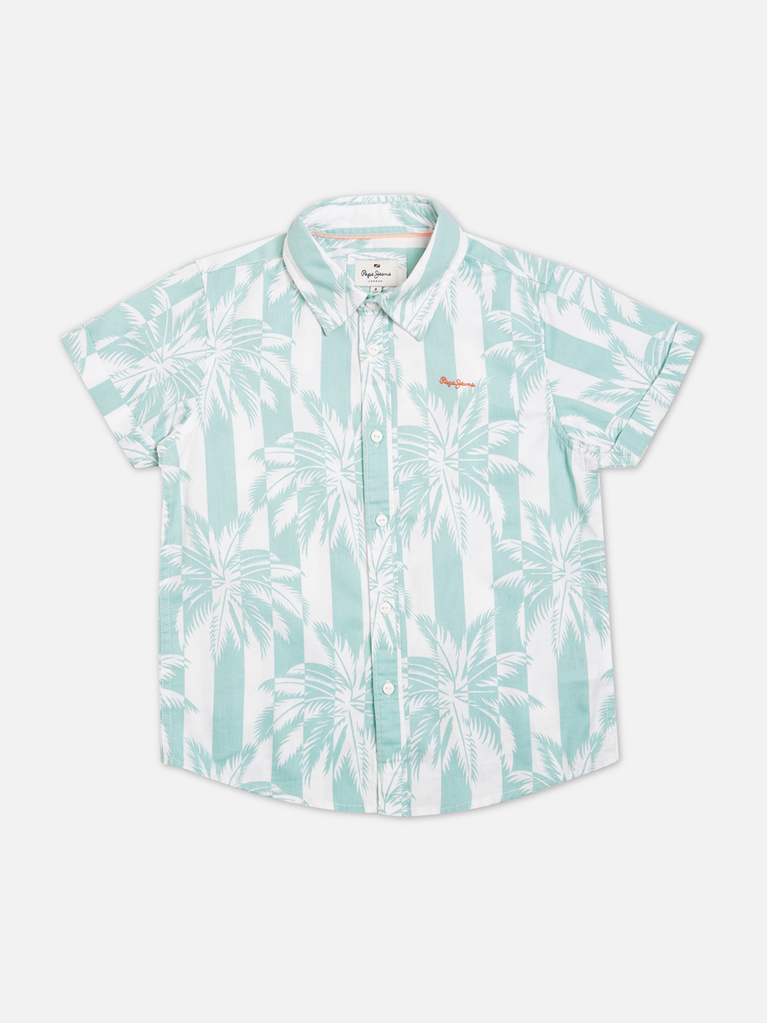 Pepe Jeans Kids Sky Blue Printed Shirt