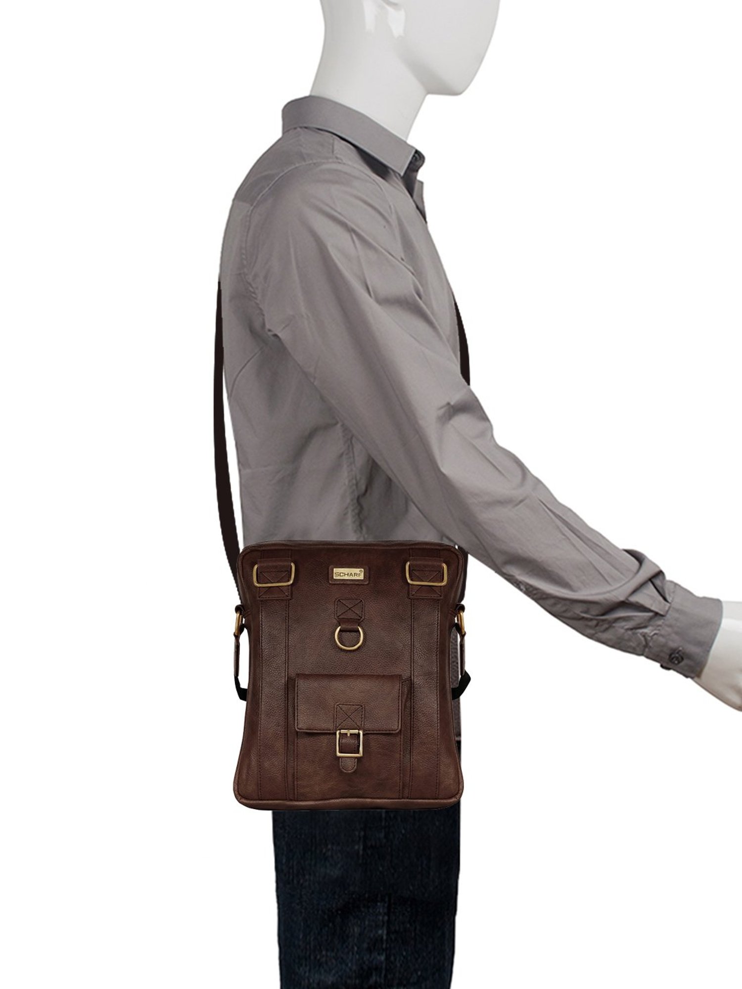 Scharf Lucas-Busi-Mess Brown Solid Small Cross Body Bag