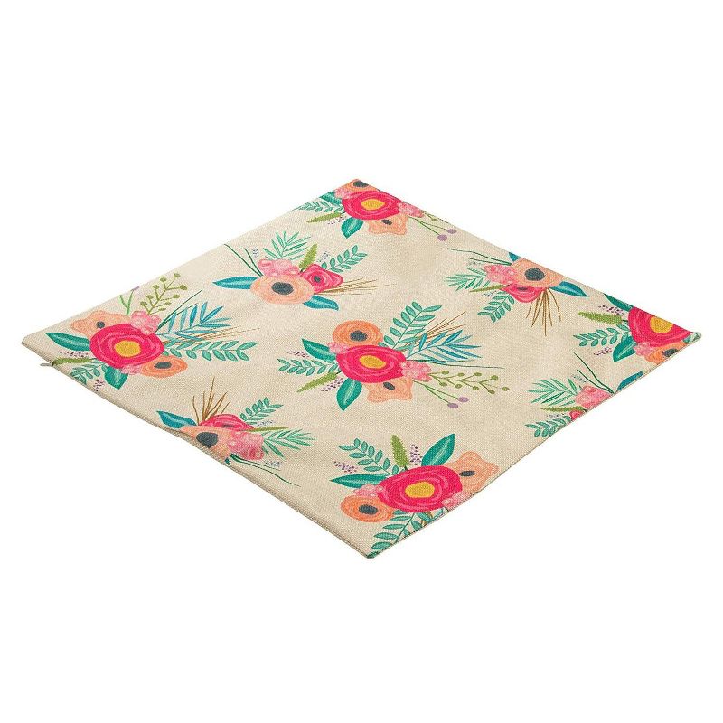 Juvale Set of 4 Happy Spring Decorative Pillow Case Cushion Covers for Easter, 4 Designs, 17 x 17 in