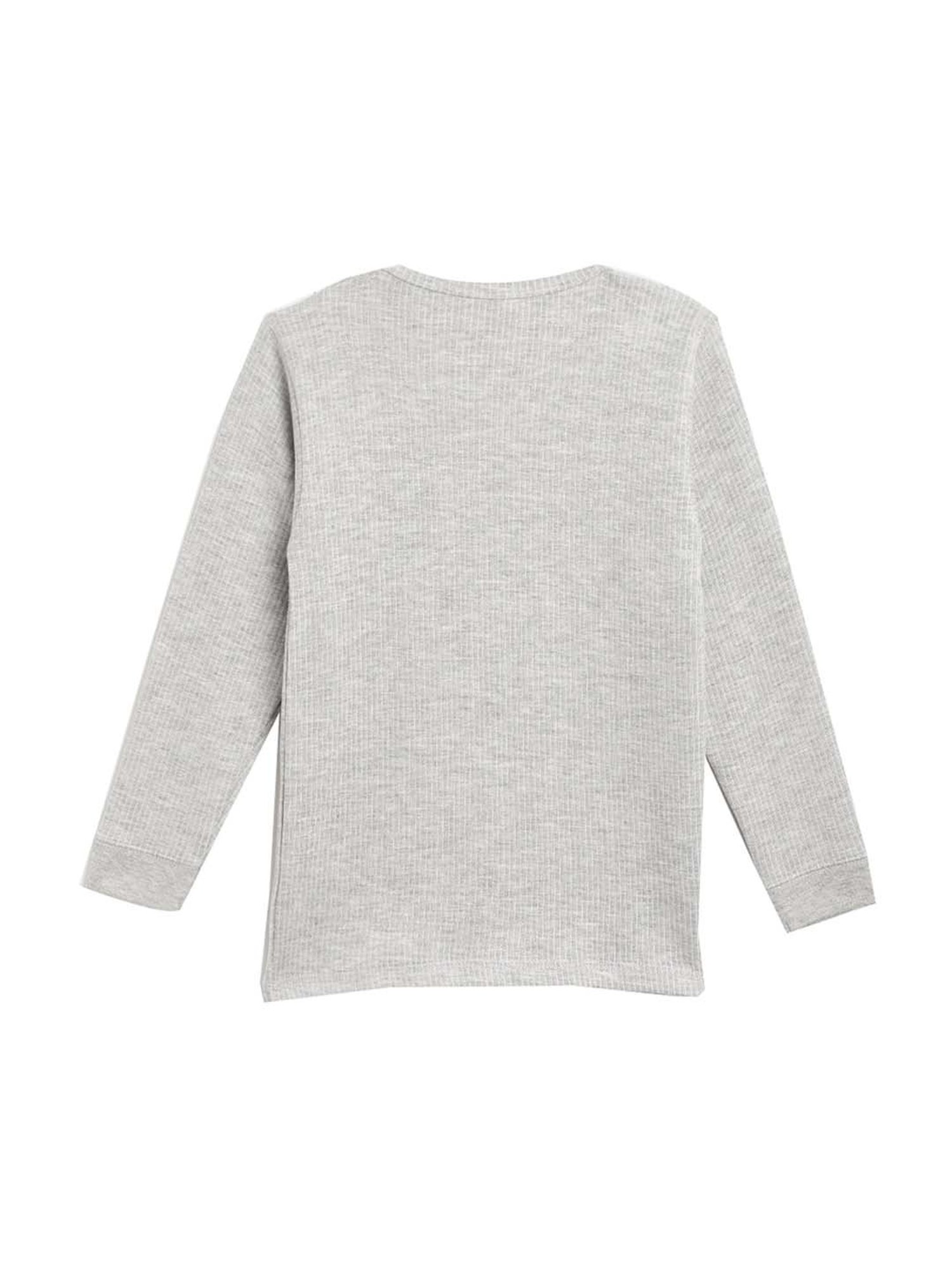 Kanvin Kids Grey Regular Fit Thermal Tops - Set of 2
