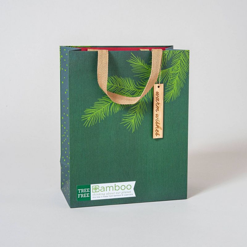 Bamboo Warm Wishes Gift Bag Green - IG Design Group