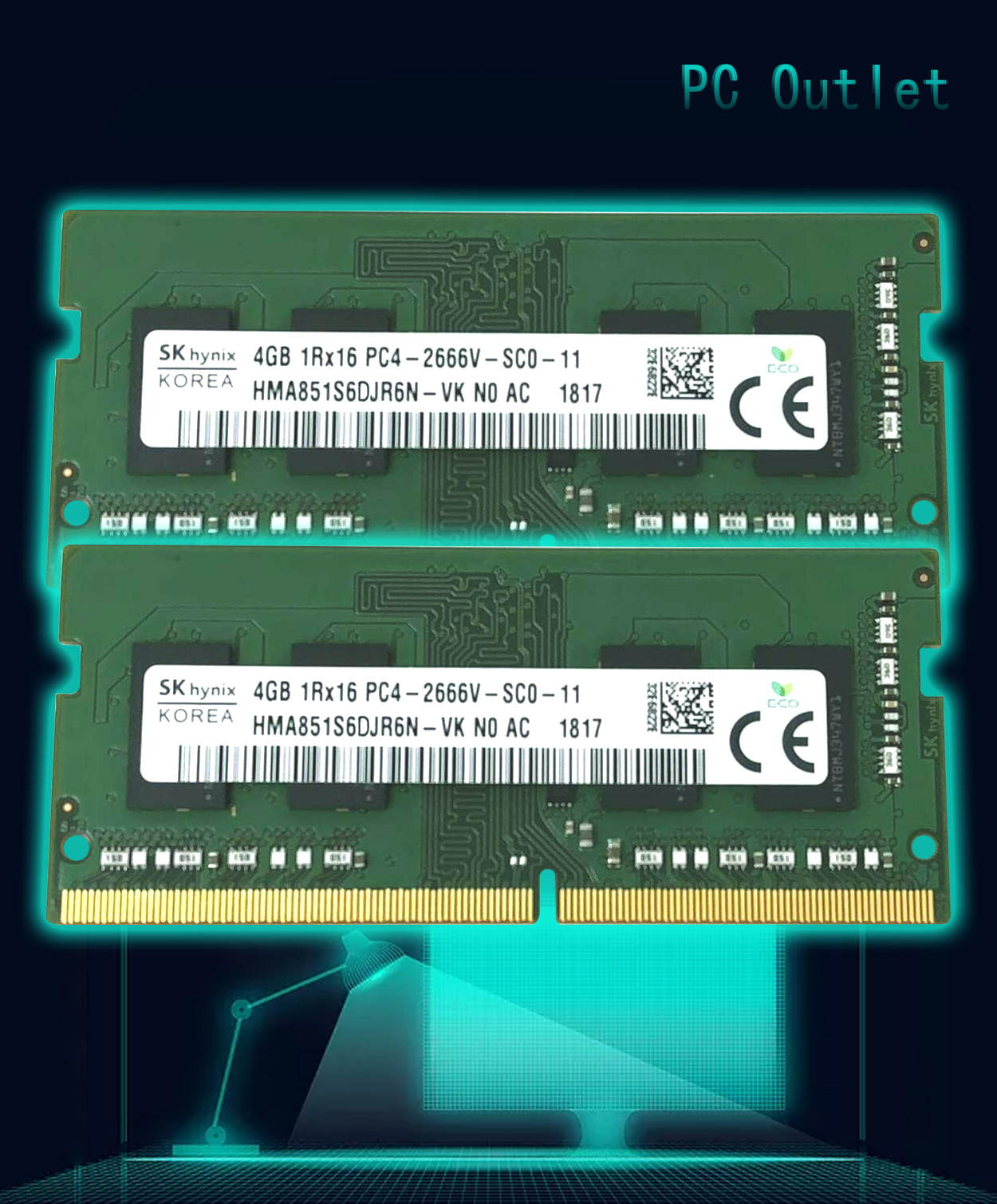 hynix 8GB(2X4GB) PC4-2666V Ram DDR4 2666MHz SDRAM SODIMM Notebook/Laptop Memory  HMA851S6DJR6N-VK