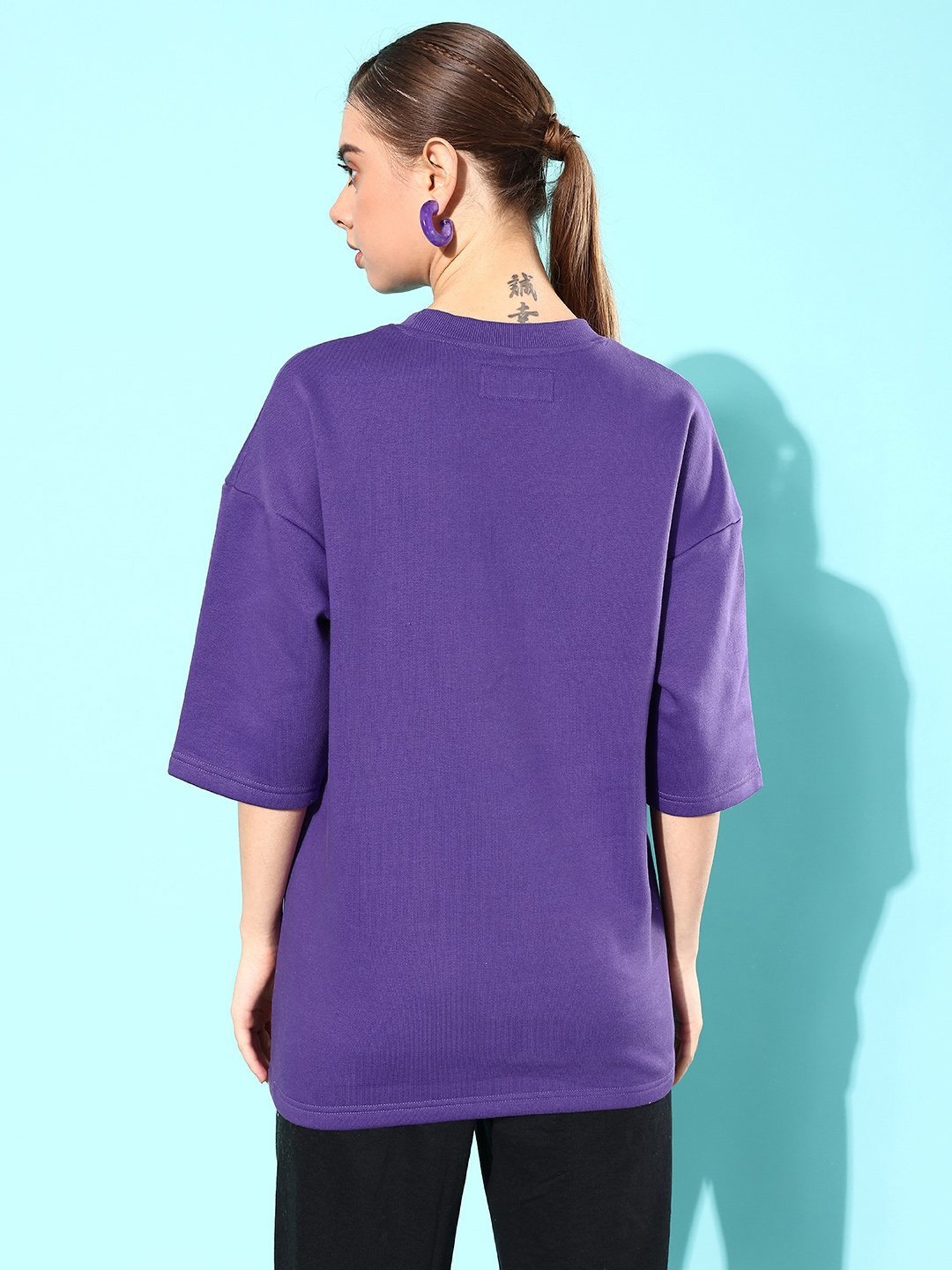 Difference of Opinion Violet Fleece Oversized Sweatshirt
