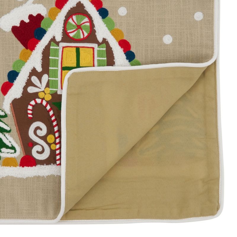Saro Lifestyle Gingerbread House Runner, 16"x72", Natural