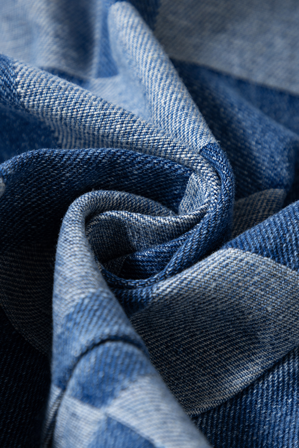 Dark Blue Plus Size Stitching Washed Flare Jeans