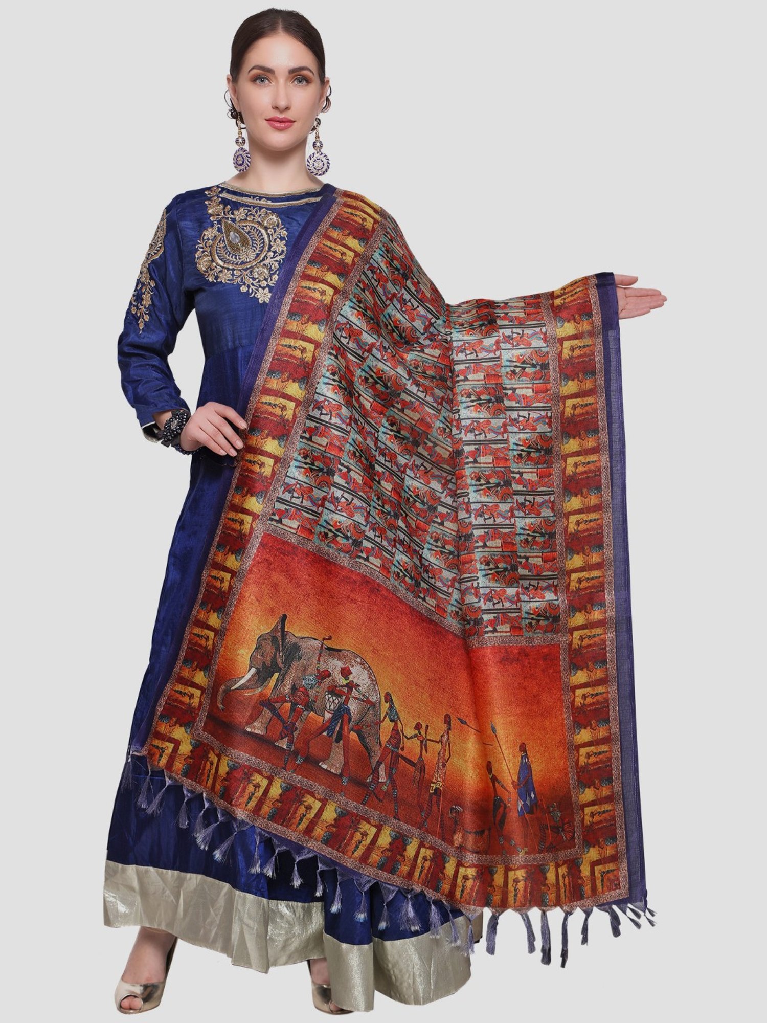 Saree Mall Multicolored Printed Dupatta