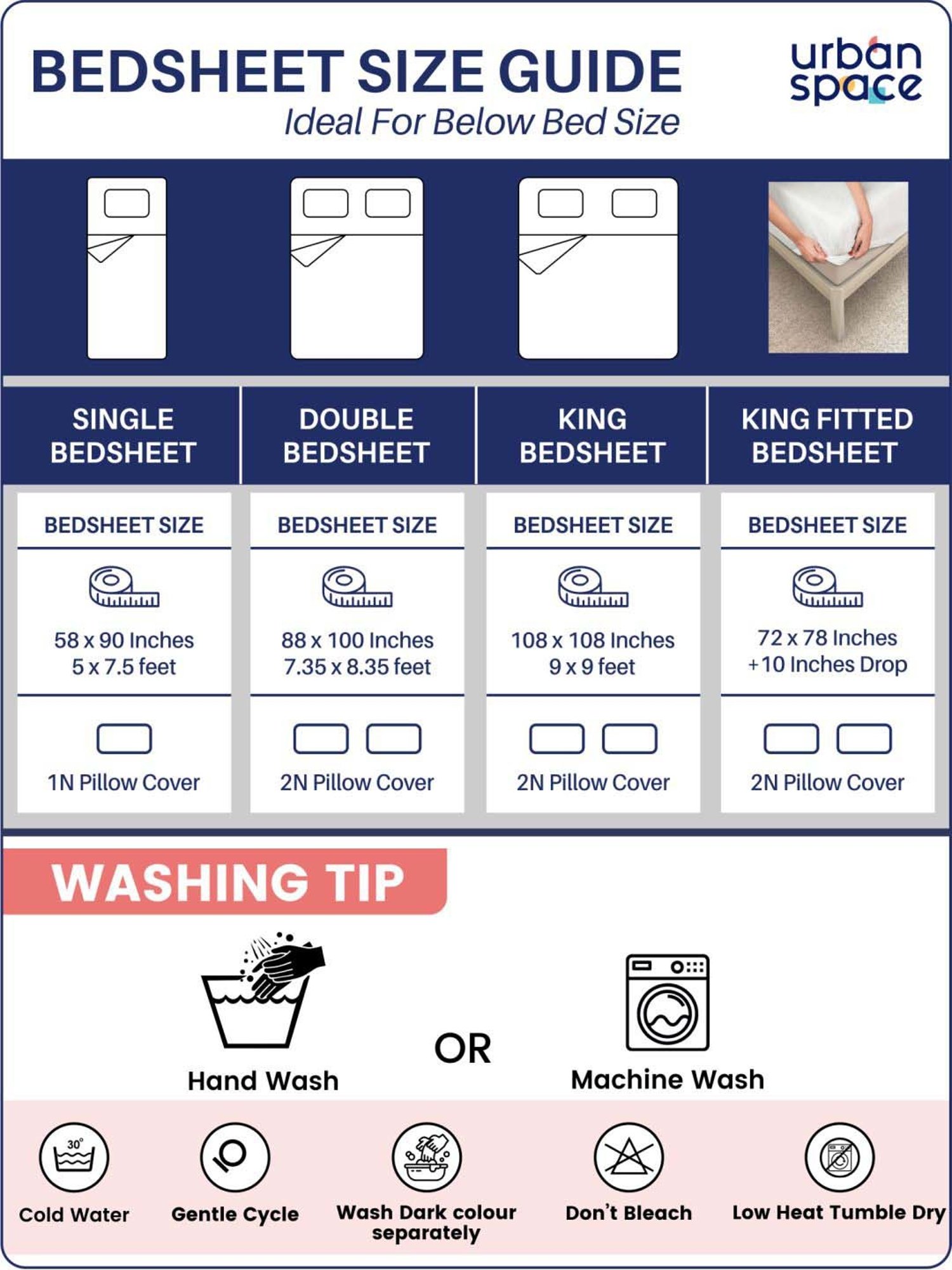 Urban Space Regal Amsterdam Valley Pink Cotton 220 TC Queen Bedsheet With Pillow Covers