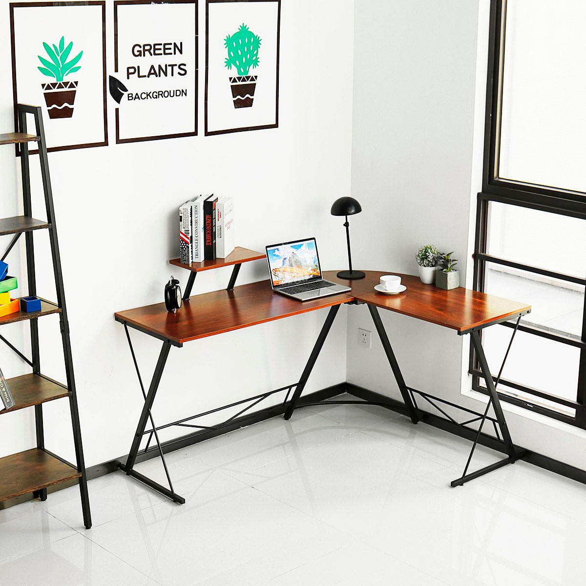 73" L-Shaped Home Office Desk Corner Computer Workstation Desk Gaming Laptop Table