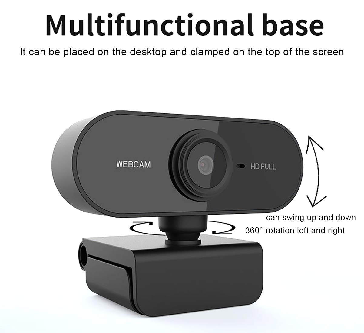 2020 Newest 1080P HD Webcam with Microphone for PC Mac Laptop Desktop,Driver-Free Fast Autofocus USB Camera for Skype,Conferencing,Streaming,Recording,Video Calling,Online Work