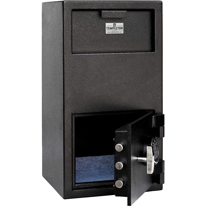 Templeton Safes Large Depository Safe with Electronic Keypad and Key Backup, 1.4 CBF, Black