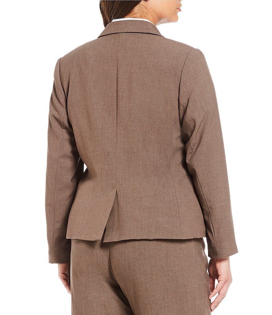 Kasper Plus Size Stretch Crepe Notch Lapel Two Button Jacket