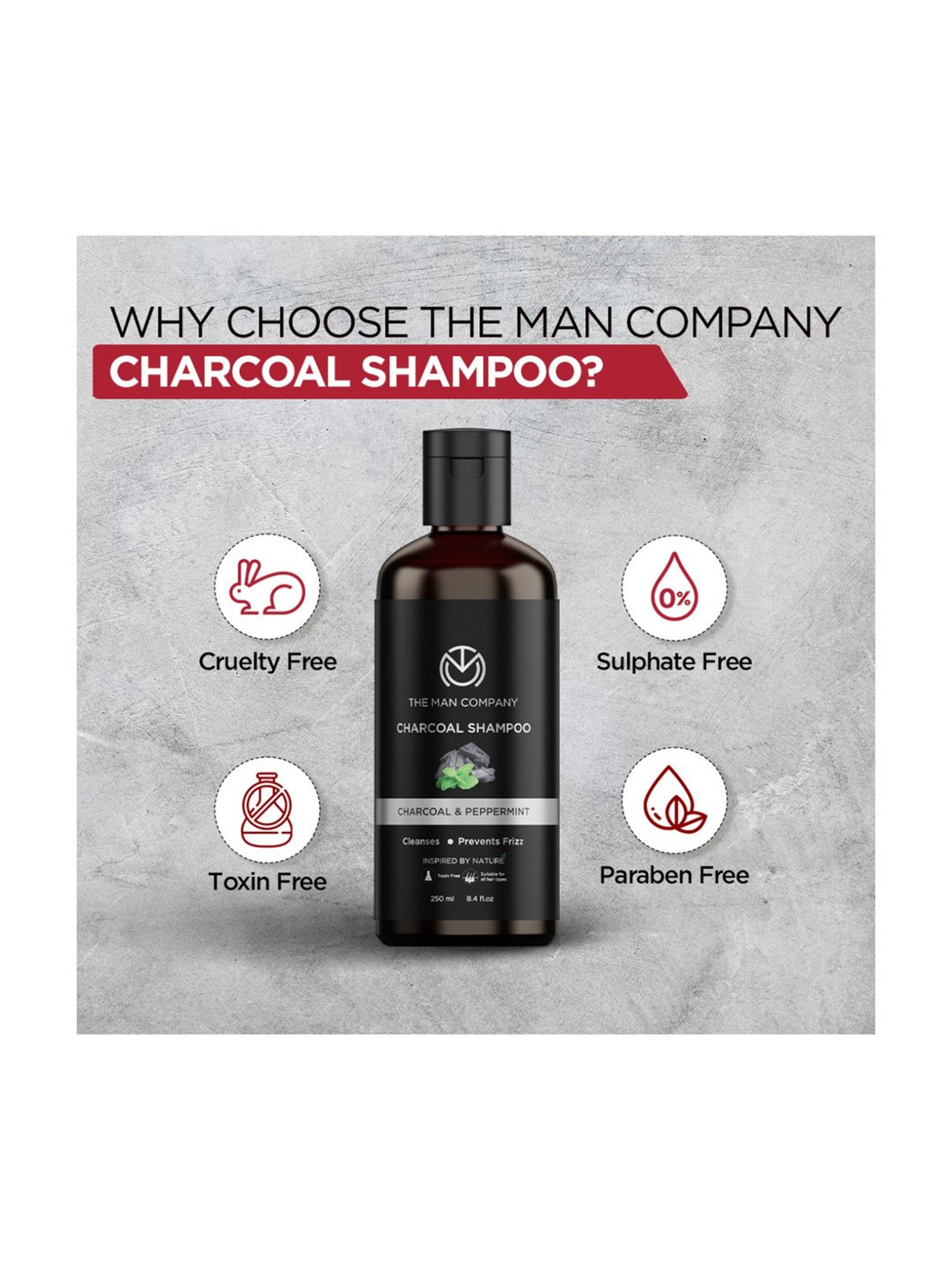 The Man Company Charcoal Shampoo - 250 ml