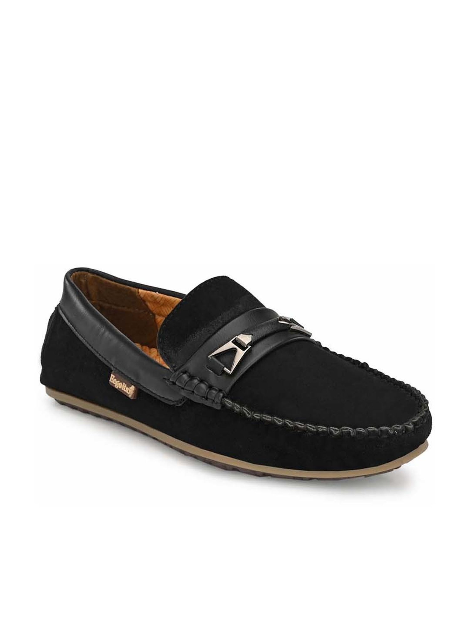 Eego Italy Men's Black Casual Loafers