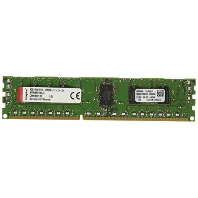 Kingston Technology ValueRAM 4GB 1600MHz DDR3 PC3-12800 ECC Reg CL11 DIMM SR x8 with TS Server Memory KVR16R11S8/4