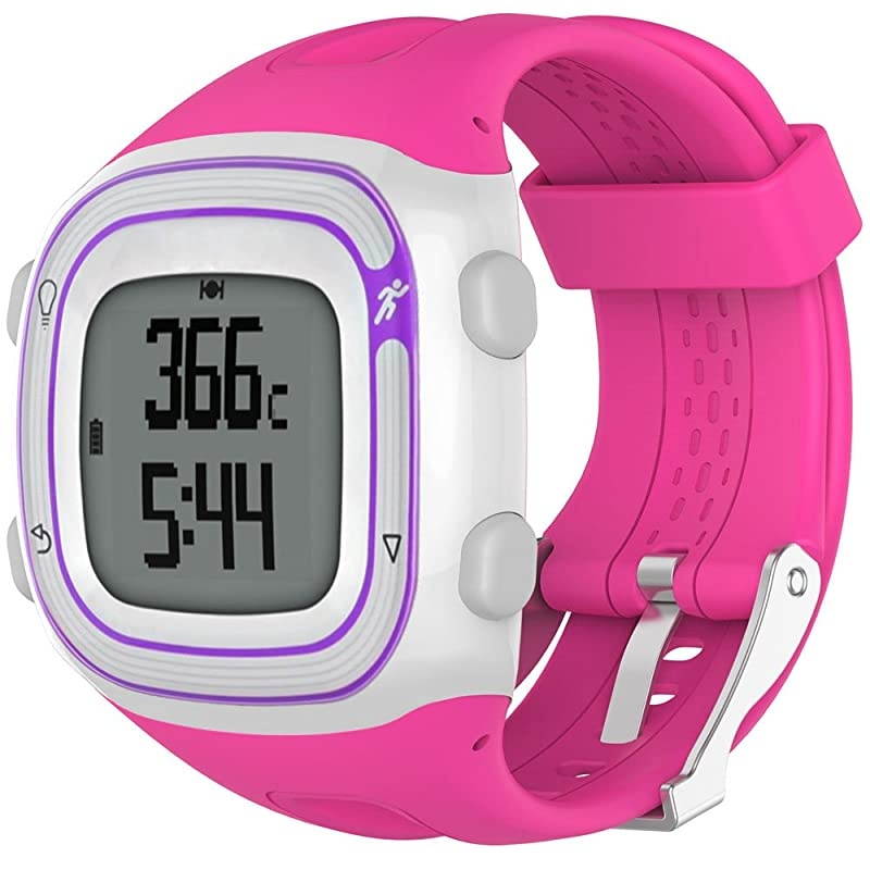 Band for Garmin Forerunner 1015 Soft Silicone Replacement Watch Band Strap for Garmin Forerunner 1015 GPS Watch Pink SDisplay Size 081quotx077quot