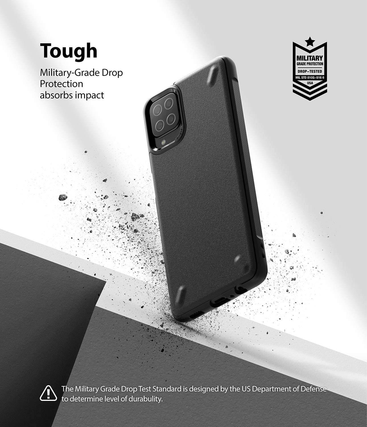 Ringke Onyx Compatible with Samsung Galaxy A12 Case, Galaxy A02 Case, Shockproof Rugged TPU Cover - Dark Gray