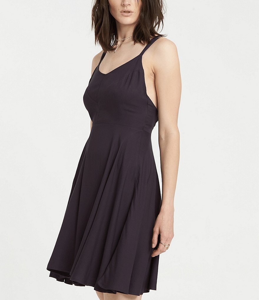 Element Heart Cross-Back Twill Swing Dress