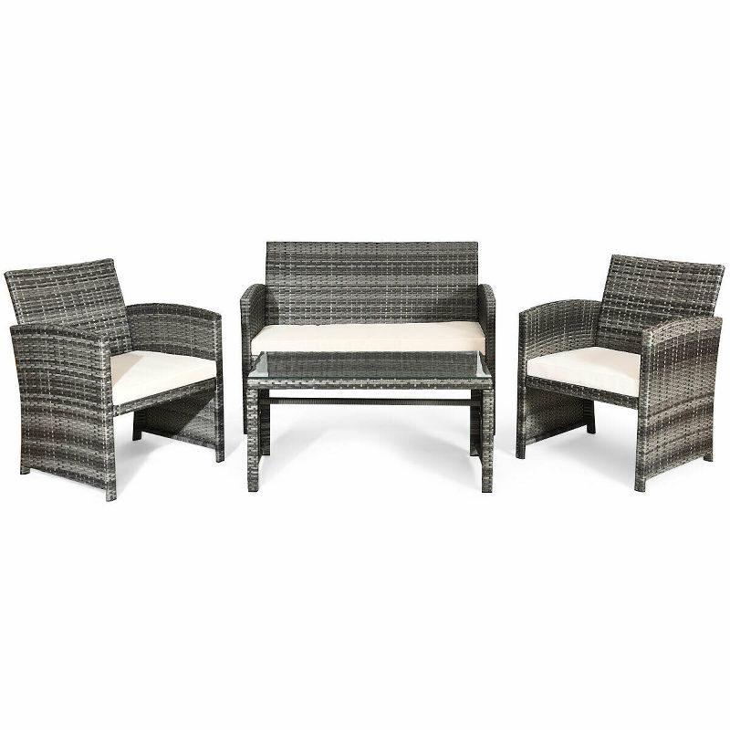 7pc Studio Shine Collection Patio Conversation Set with Sofa, 4 Armchairs & 2 Tables - W Unlimited