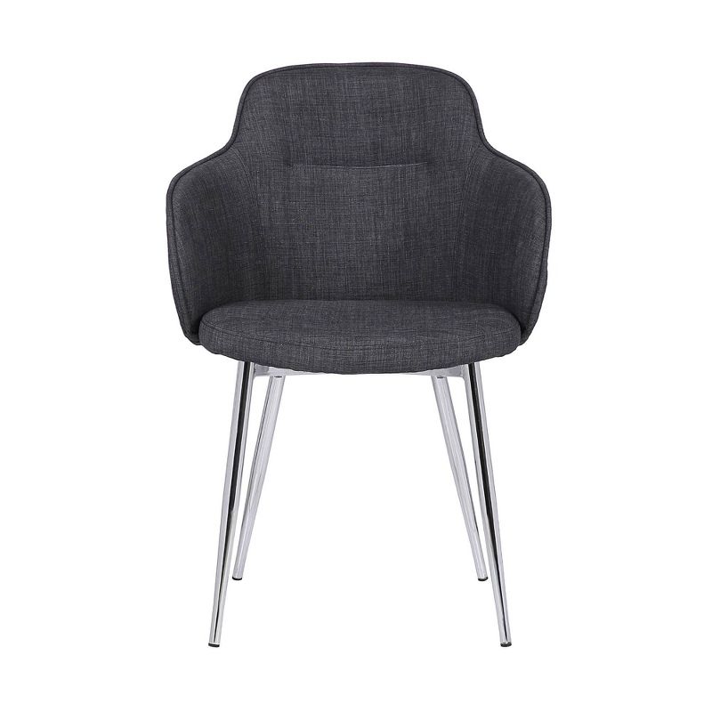 Tammy Contemporary Dining Chair Chrome/Charcoal - Armen Living