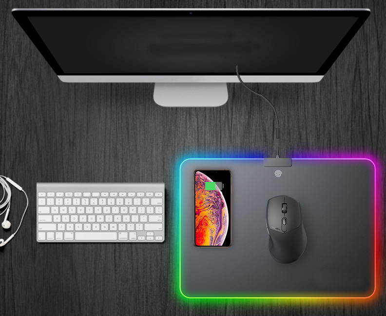 MOJO Qi Wireless Charger Mousepad - Large Quick Charger Mat for Gamers