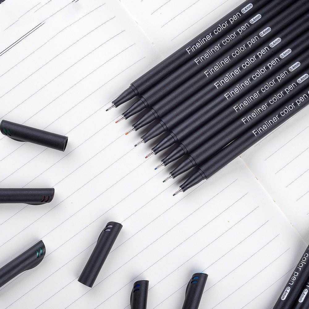 0.4mm Liner Pens Water Based Assorted Ink Pen Set for Painting School Office Art Supplies