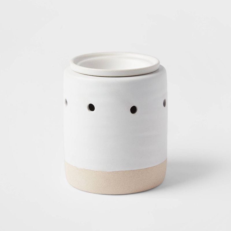 5.2" x 4.7" Stoneware and Matte Clay Wax Warmer White - Threshold™