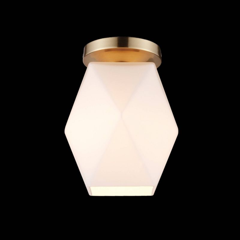 Novogratz Globe Chelsea Flush Mount Ceiling Light with Glass Shade Brass - Globe Electric