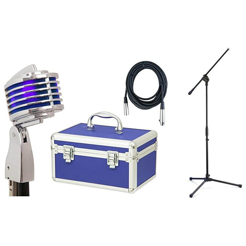 The Fin (Blue) Microphone w/Hard Case, Stand, and Cable