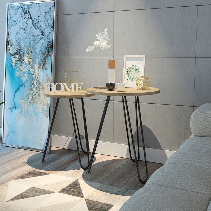 Set of 2 Aster Side Table Light Wood - RST Brands