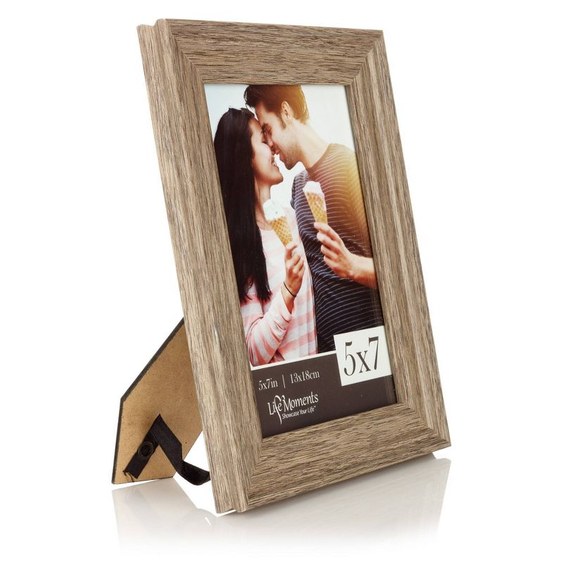 4pc (5" x 7") Farmhouse Barn Wood Tabletop or Wall Mount Picture Frames - Life Moments